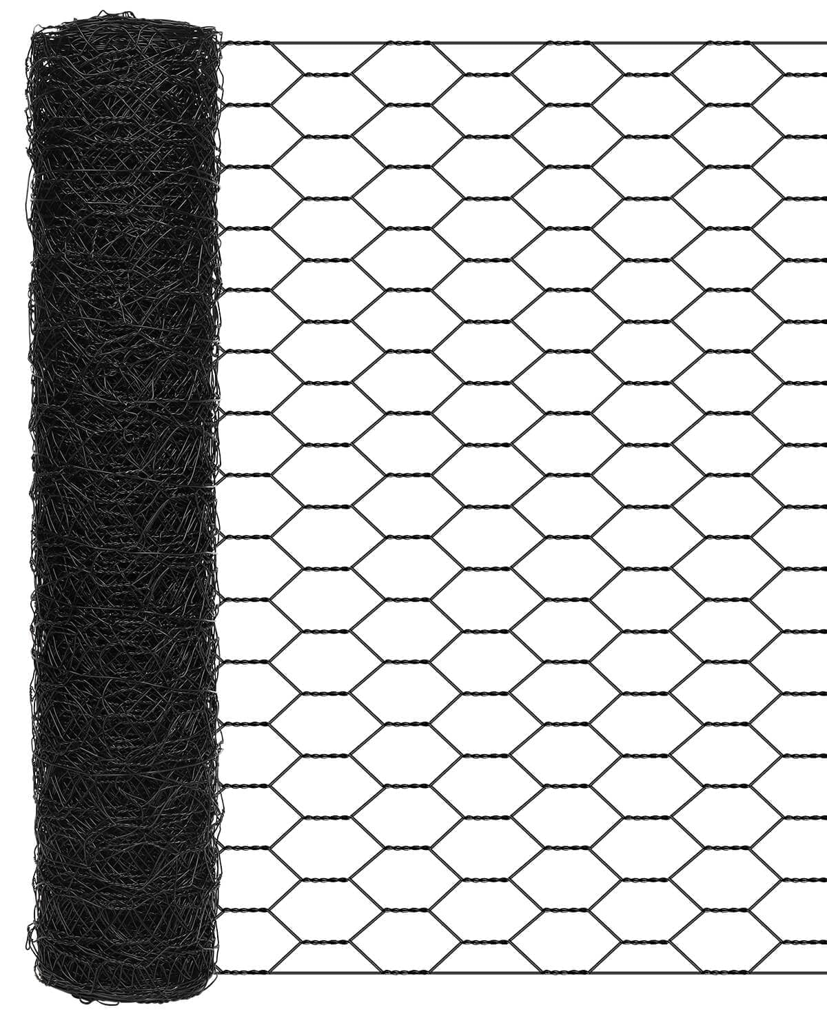 vensovo garden poultry wire with black coating for long-lasting garden protection.