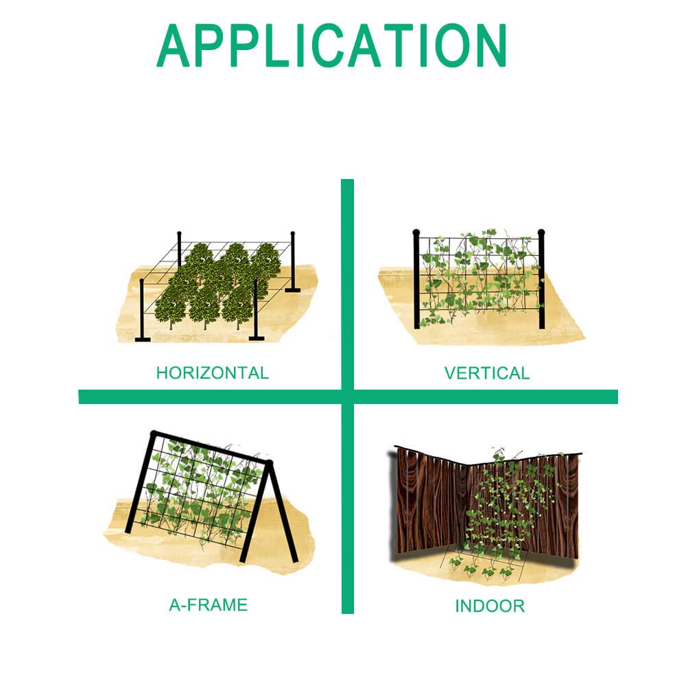 Vensovo trellis netting roll with 6x6 inch mesh for tomatoes.