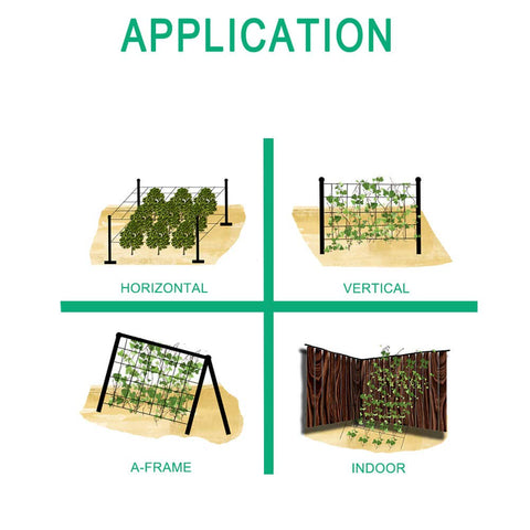 Vensovo trellis netting roll with 6x6 inch mesh for tomatoes.