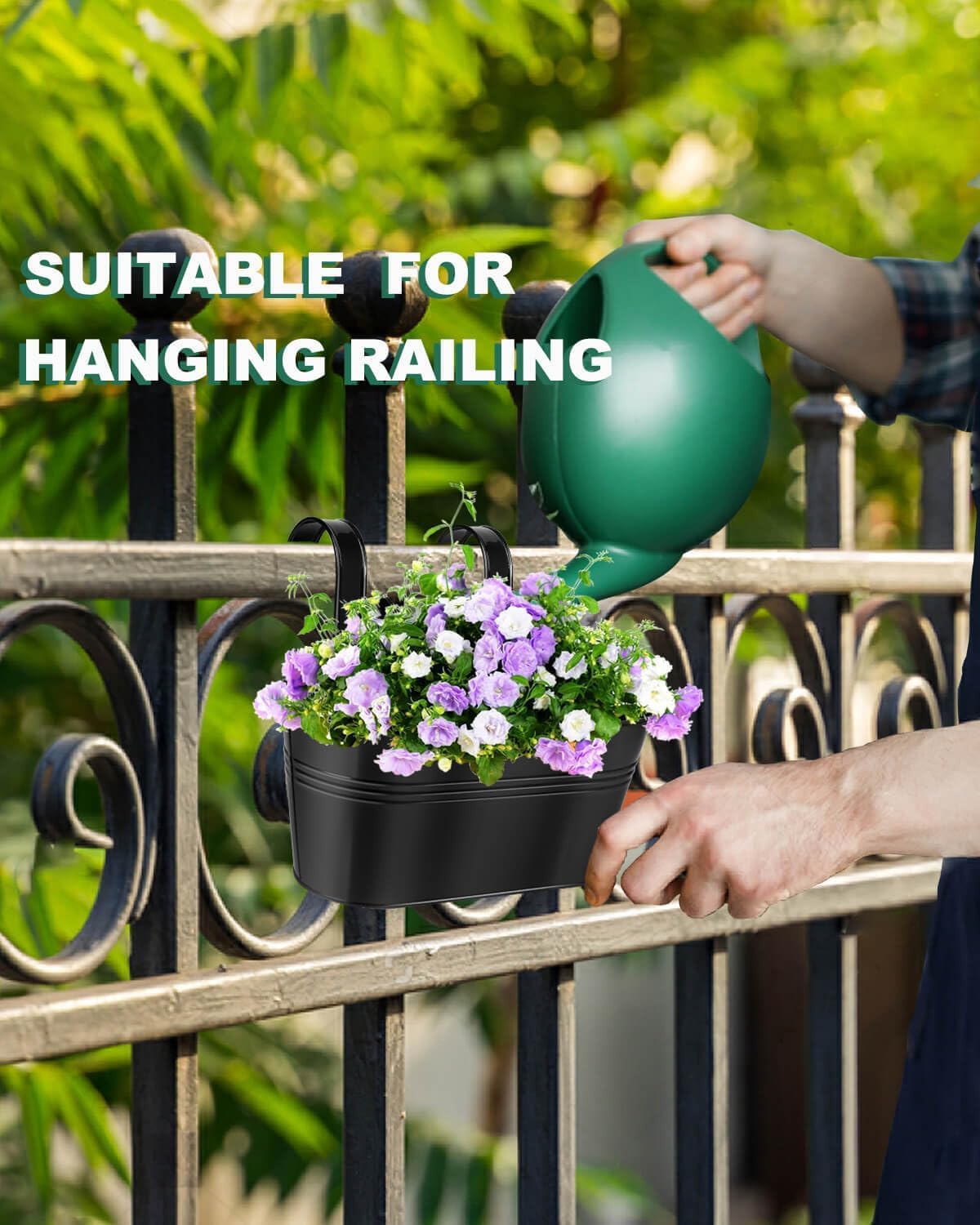 Vensovo black planter as a stylish centerpiece on outdoor tables.