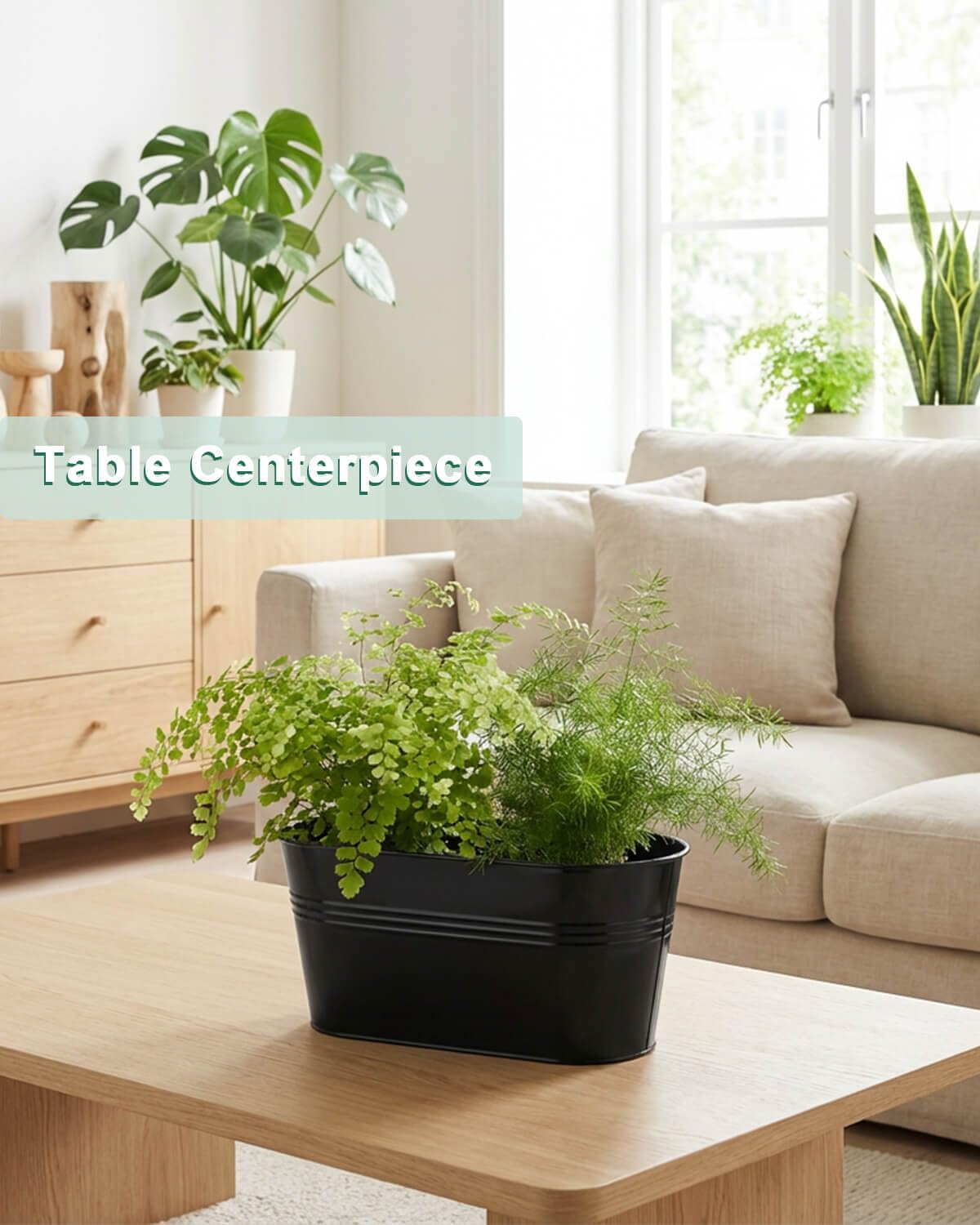 Vensovo metal planter used as storage for cosmetics and kitchen items.