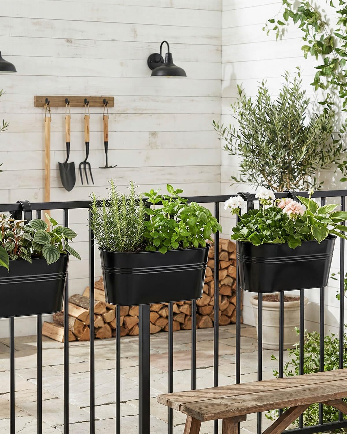 Vensovo rail planter on windowsill for herbs or succulents.