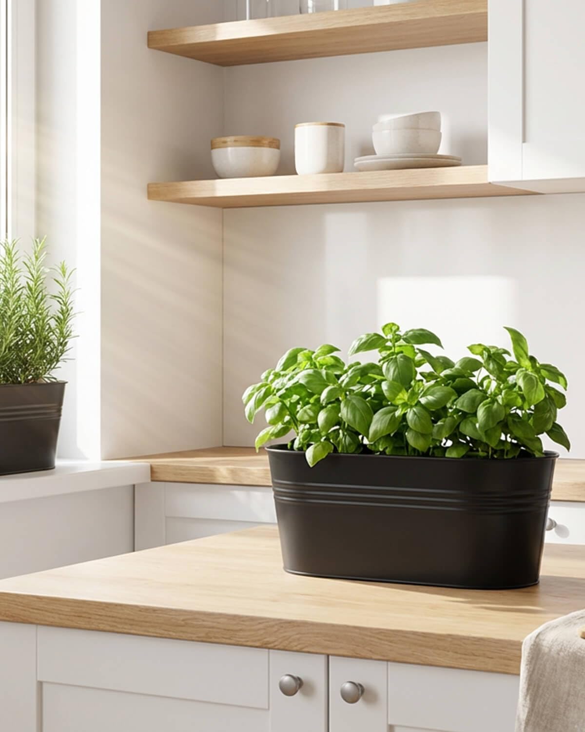Vensovo oval box planter on fence, versatile outdoor placement.