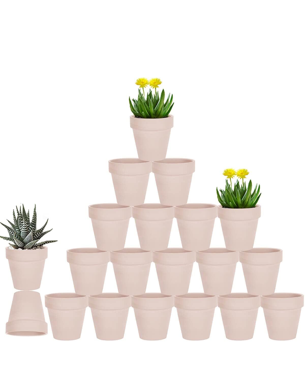 Vensovo pink terracotta pot 3 inch for stylish succulent displays.
