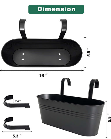 vensovo railing planter with detachable hooks for easy balcony mounting
