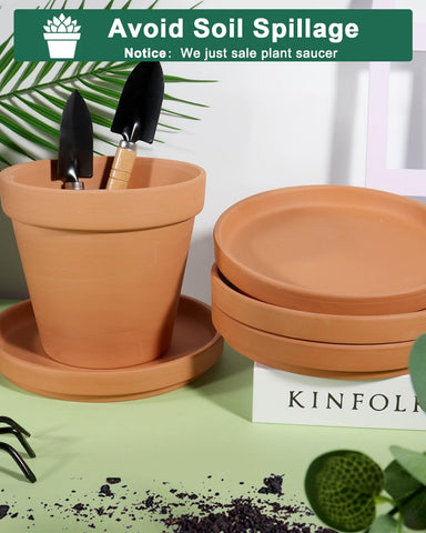 Vensovo saucer positioned under 6–7 inch pots for indoor outdoors use.