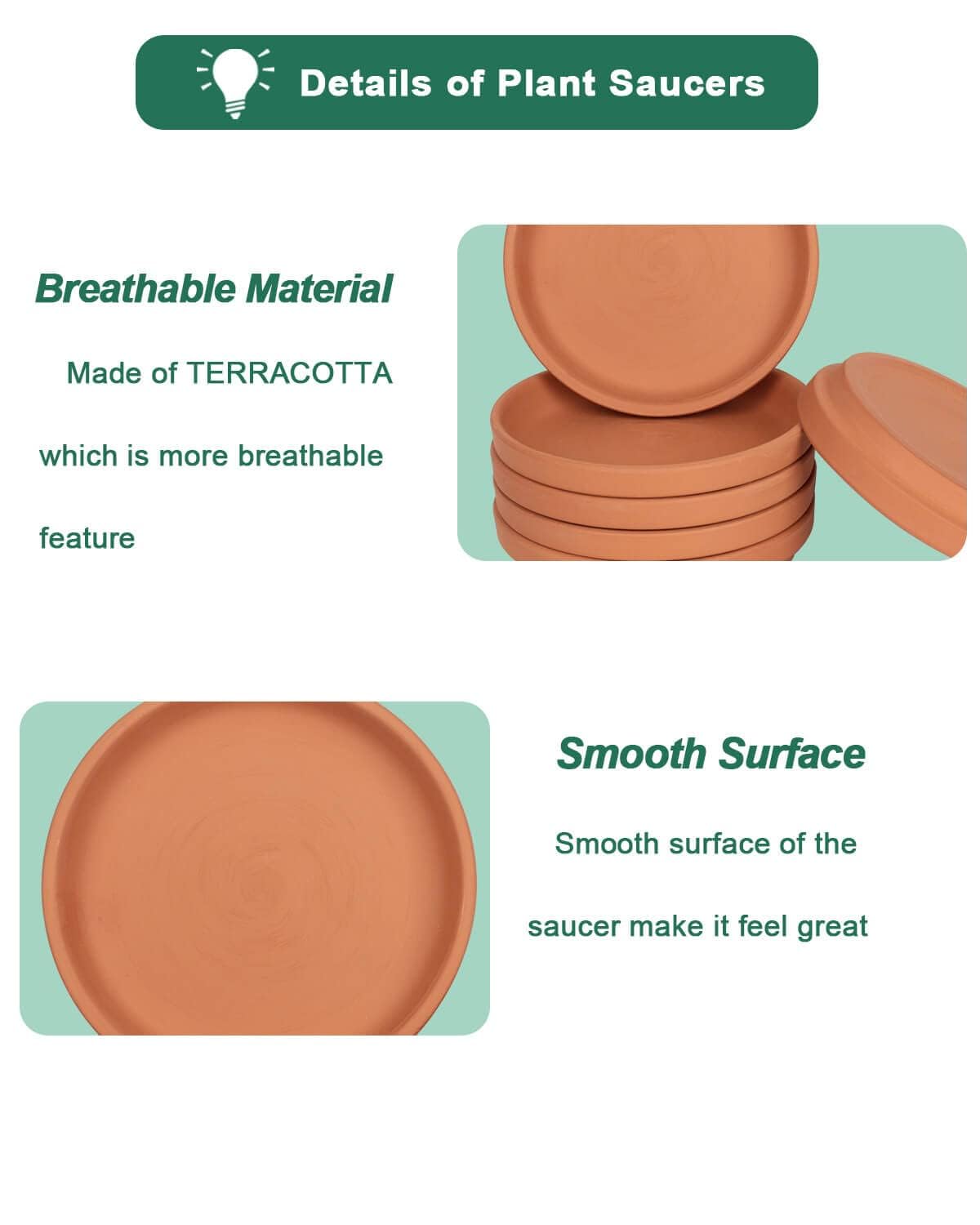 vensovo six-pack of terracotta saucers arrives securely packaged to prevent cracks.
