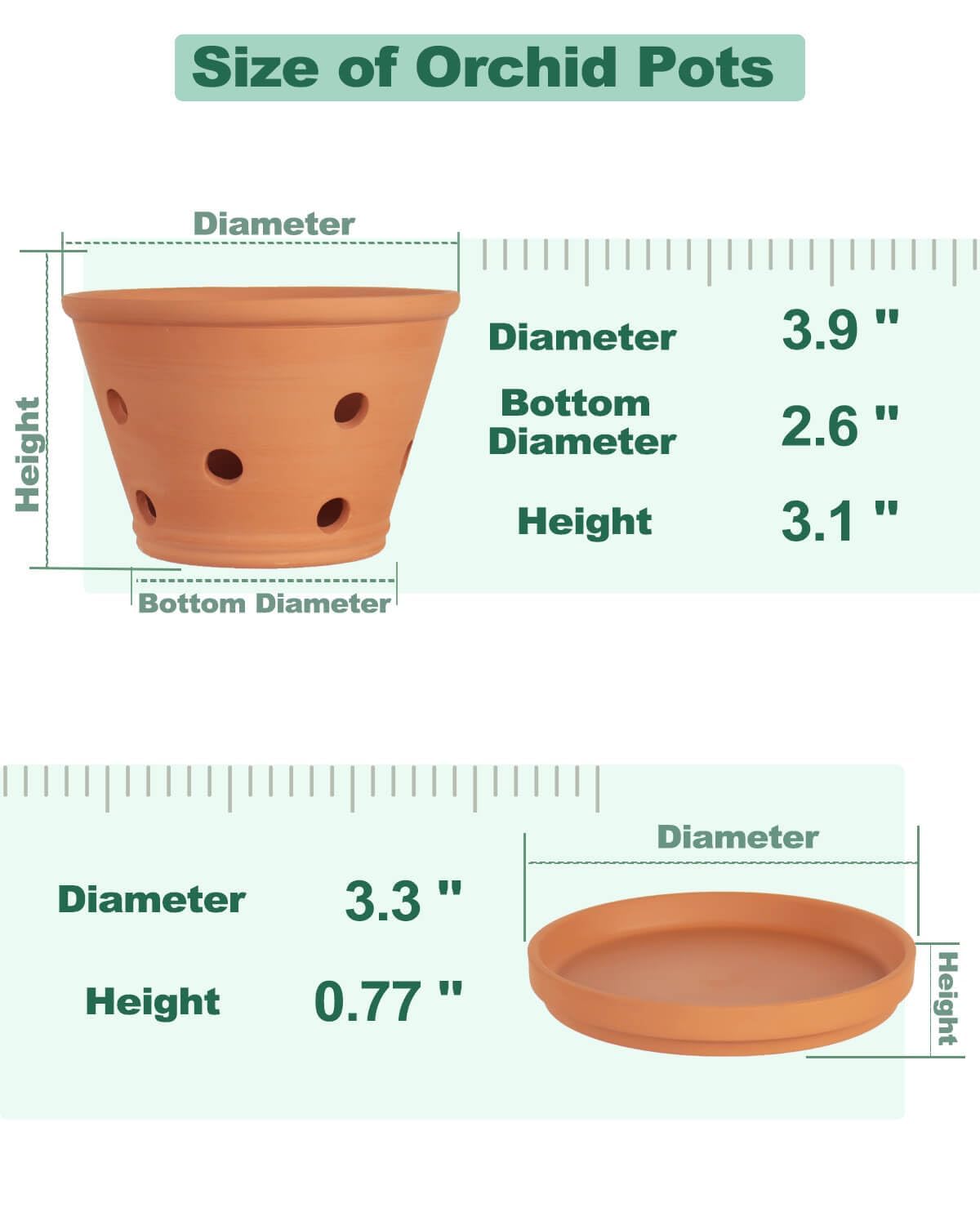 Vensovo terracotta orchid pots with saucer keep surfaces clean and tidy.