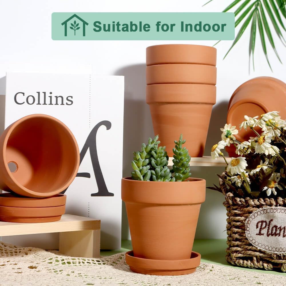 Vensovo drainage-hole terracotta pot supports healthy watering.