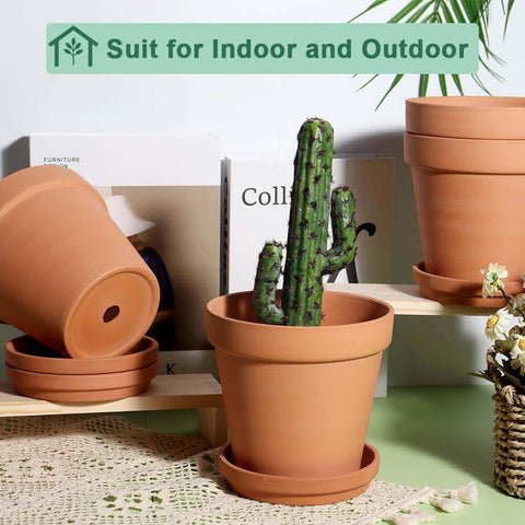 vensovo terracotta pot with saucer to protect surfaces and keep areas clean.