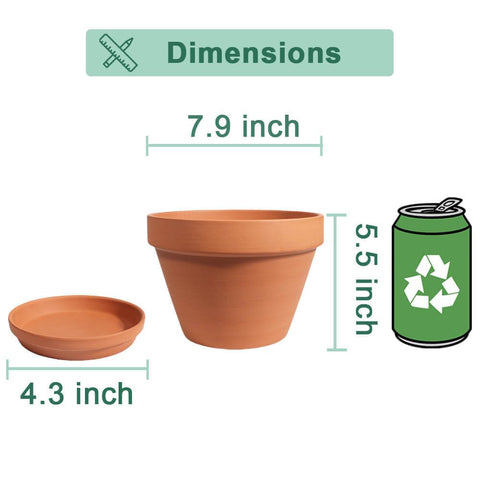 Vensovo terracotta pot with dish holder ready for watering