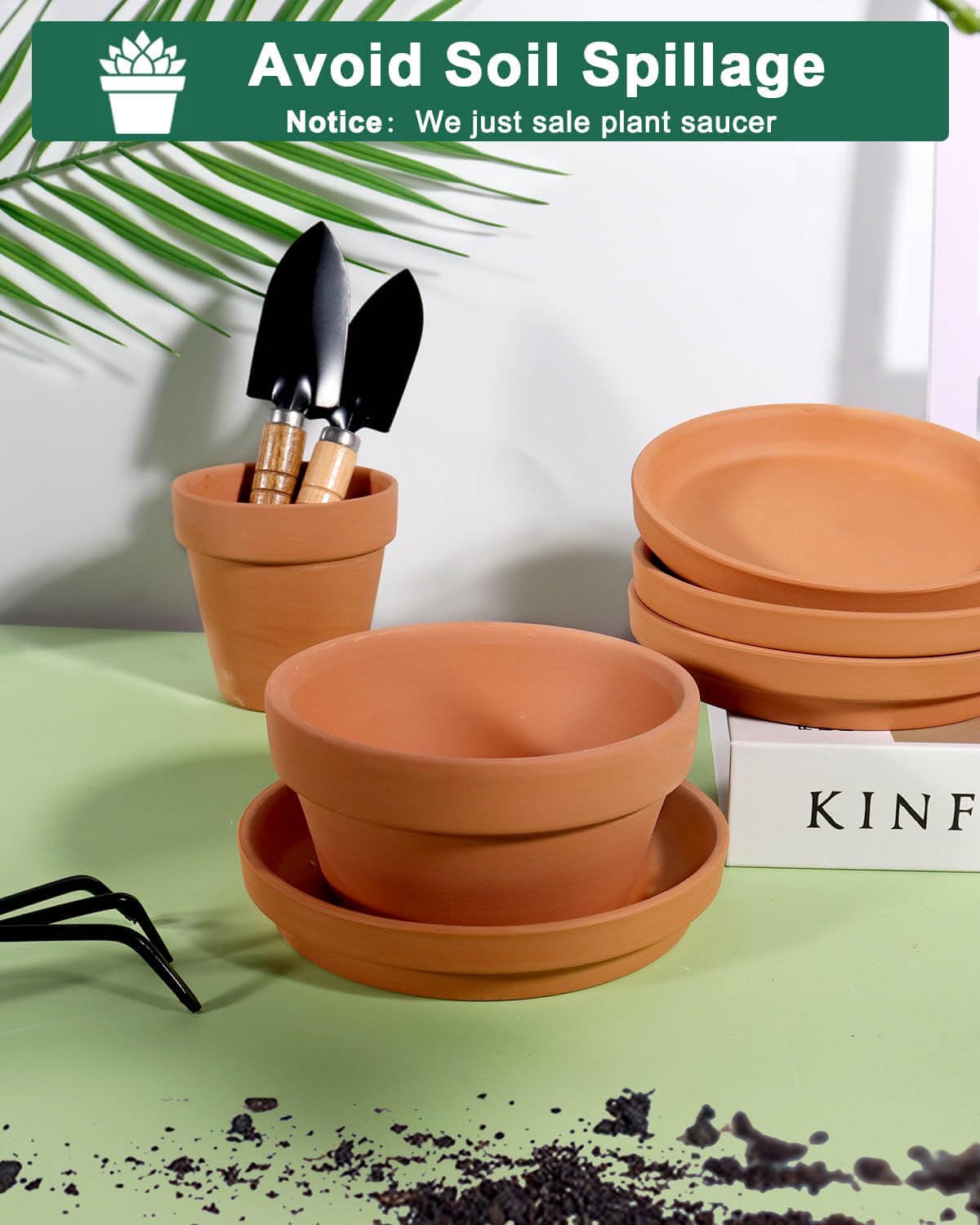 vensovo terracotta saucer height 0.9 inches keeps water away from surfaces