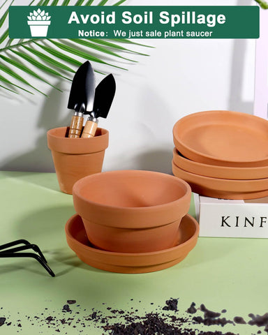 vensovo terracotta saucer height 0.9 inches keeps water away from surfaces