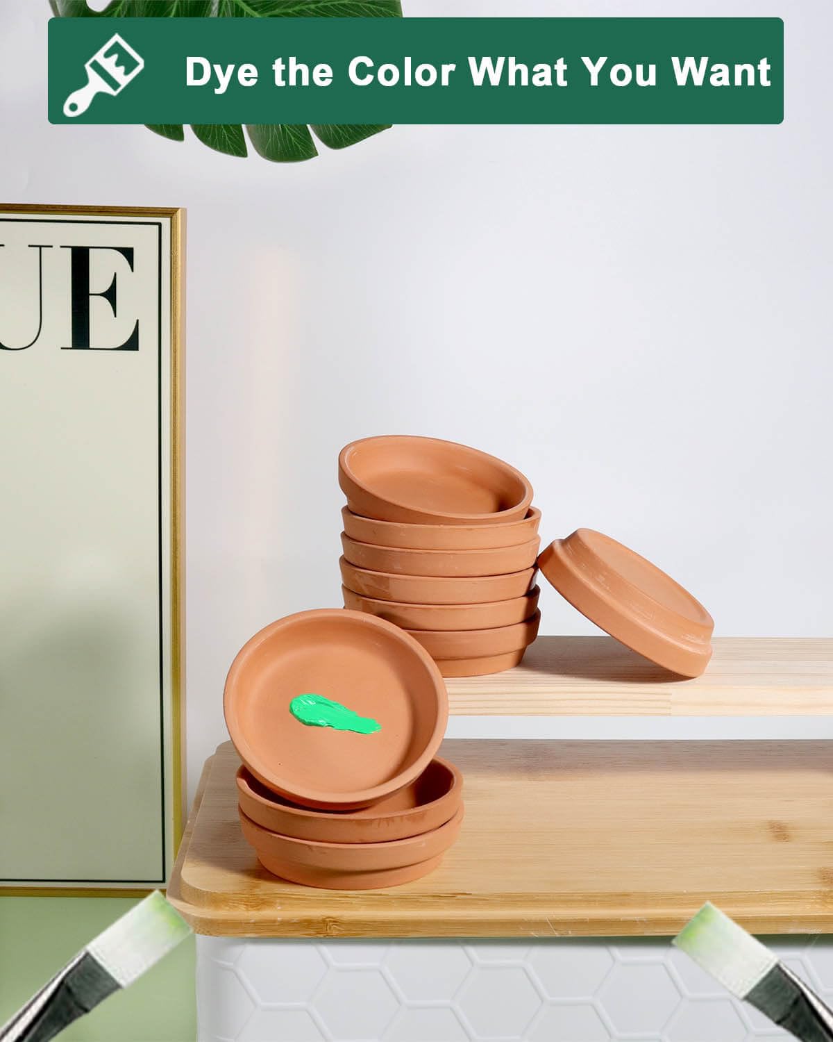 Vensovo terracotta saucer in use on a windowsill keeps surfaces clean.