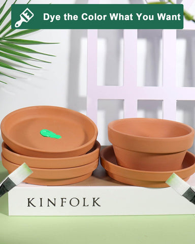 vensovo raised-edge terracotta saucer prevents spills and soil spread