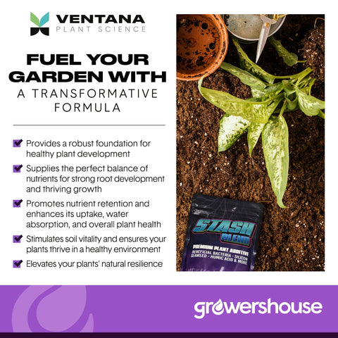 Ventana Stash Blend seaweed powder dust scene highlighting potassium enrichment for roots