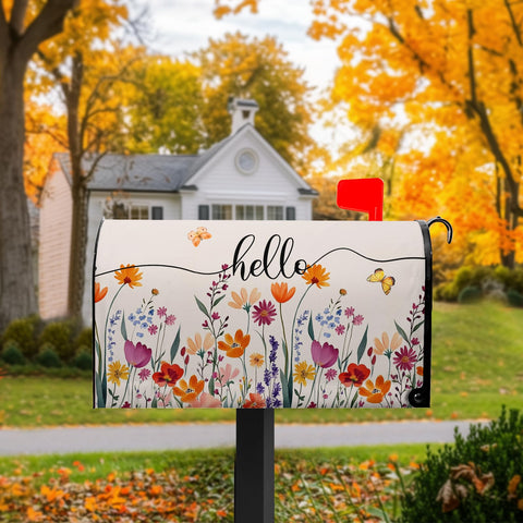 VentuCoven colorful floral mailbox wrap for lively yard decor