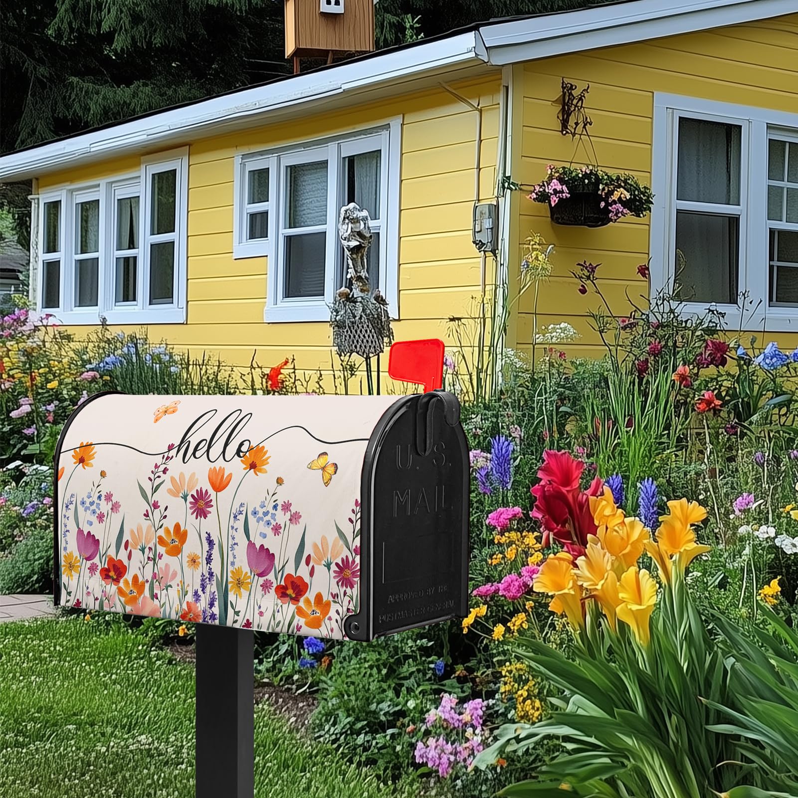 VentuCoven fall watercolor mailbox design complements autumn decor