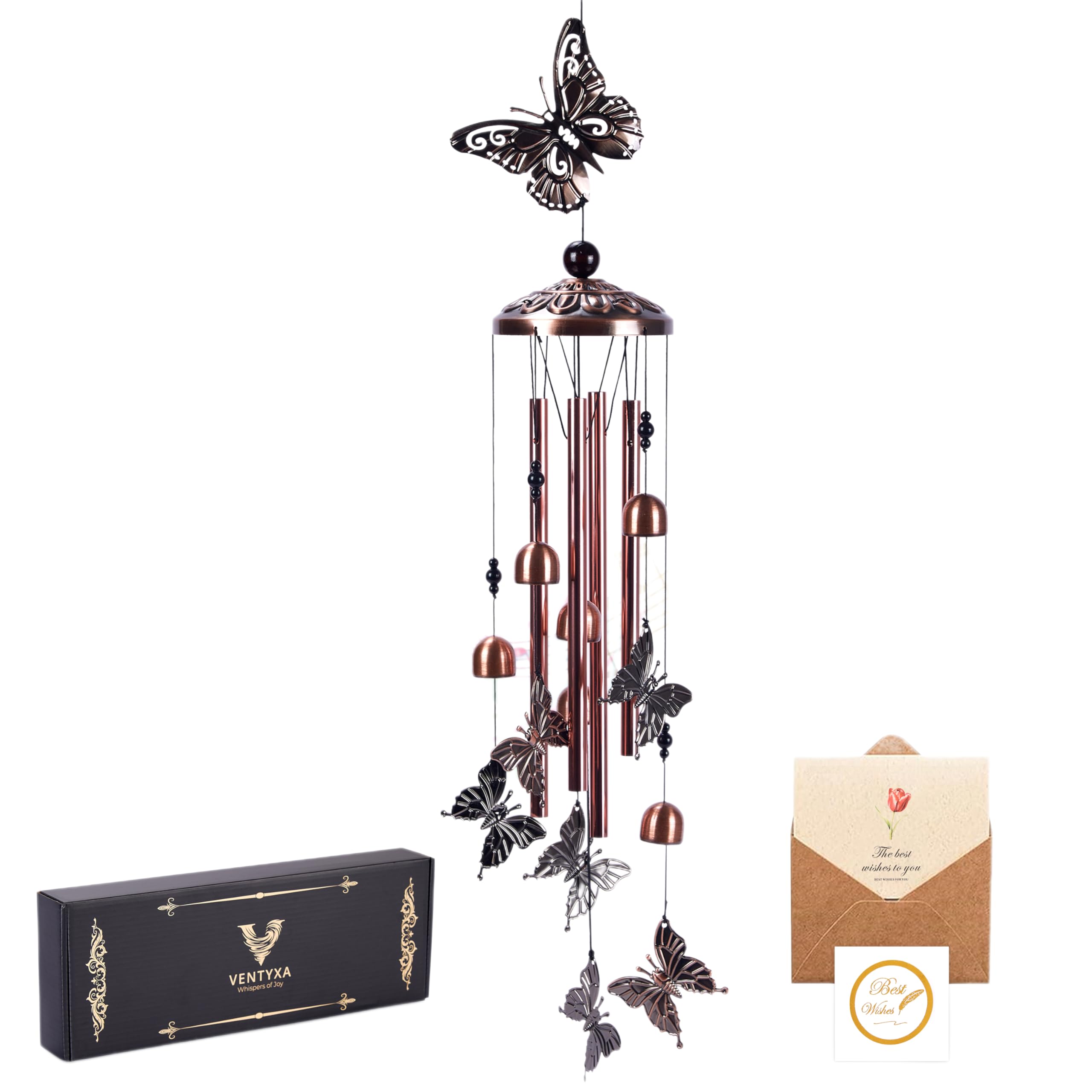 Ventyxa memorial wind chimes 37in bronze finish for outdoor remembrance.