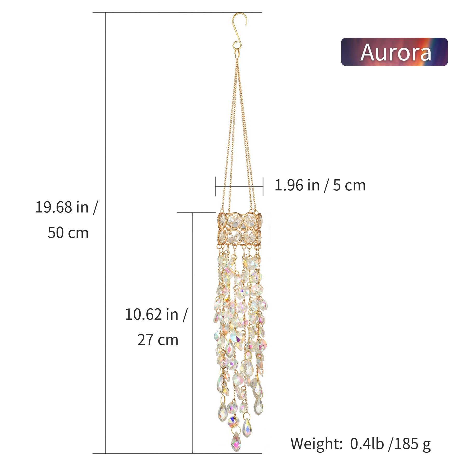 Venusorn crystal sun catcher aurora ab-color provides prism shimmer for interiors