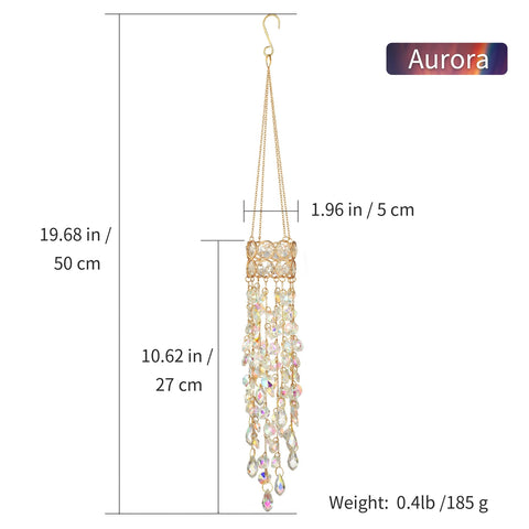 Venusorn crystal sun catcher aurora ab-color provides prism shimmer for interiors