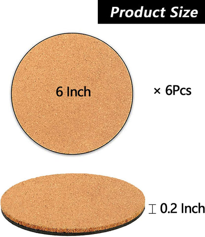 Venyat cork plant coaster set black finish protects furniture with a bold contrast.