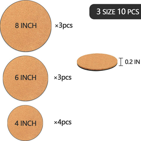 Venyat nude 8-inch cork plant mat protecting larger planters on desk