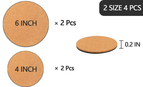 Venyat cork plant pad 4 inch black protects furniture with a sleek finish