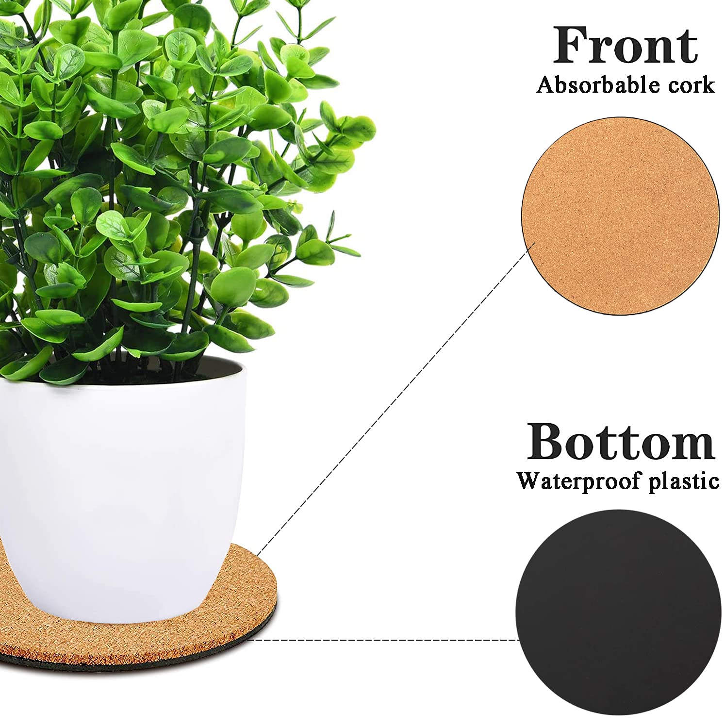 Venyat cork plant pad 6 inch nude provides a large base for bigger pots