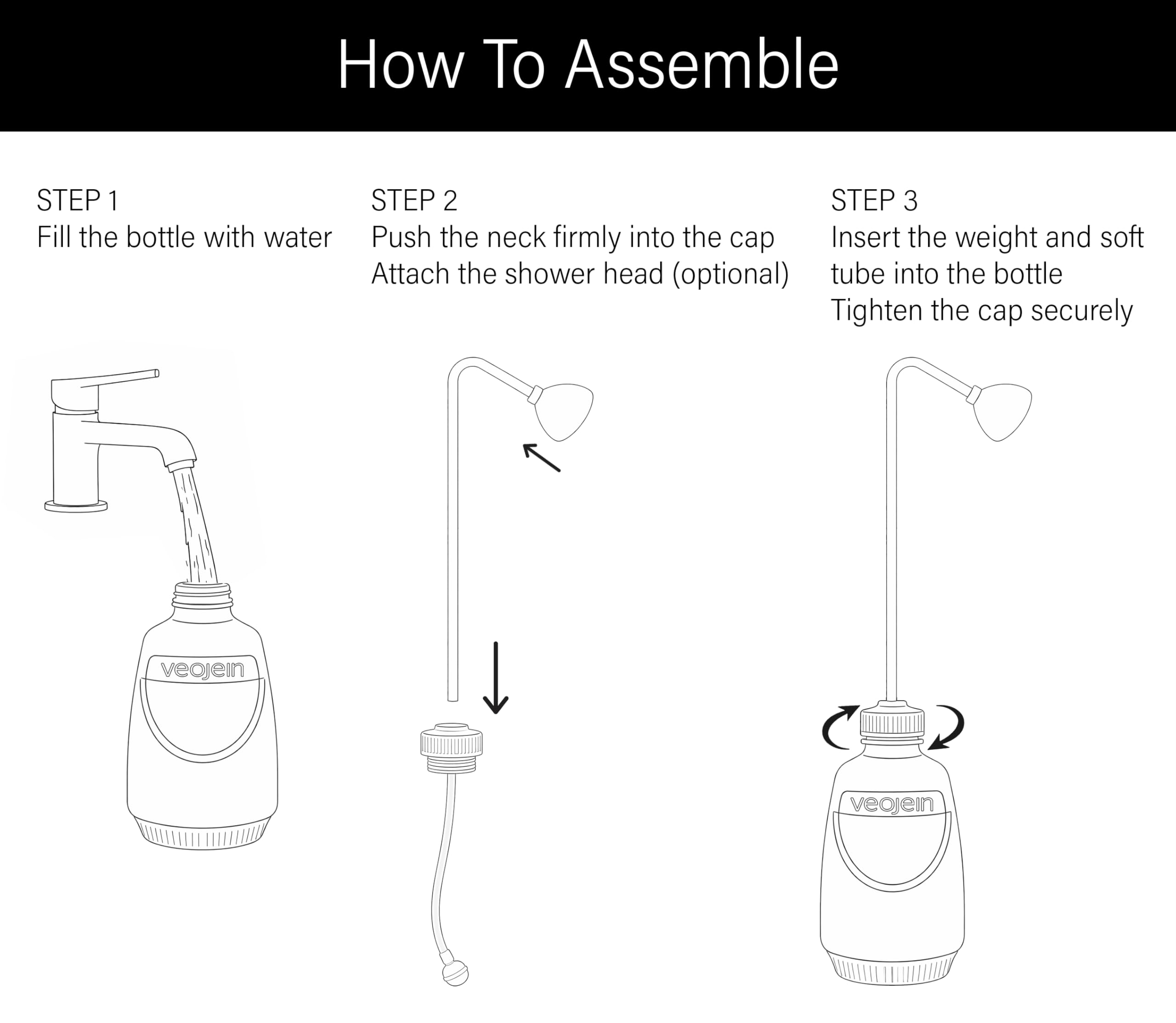 VEOJEIN 15 oz bottle features leakproof cap for clean use