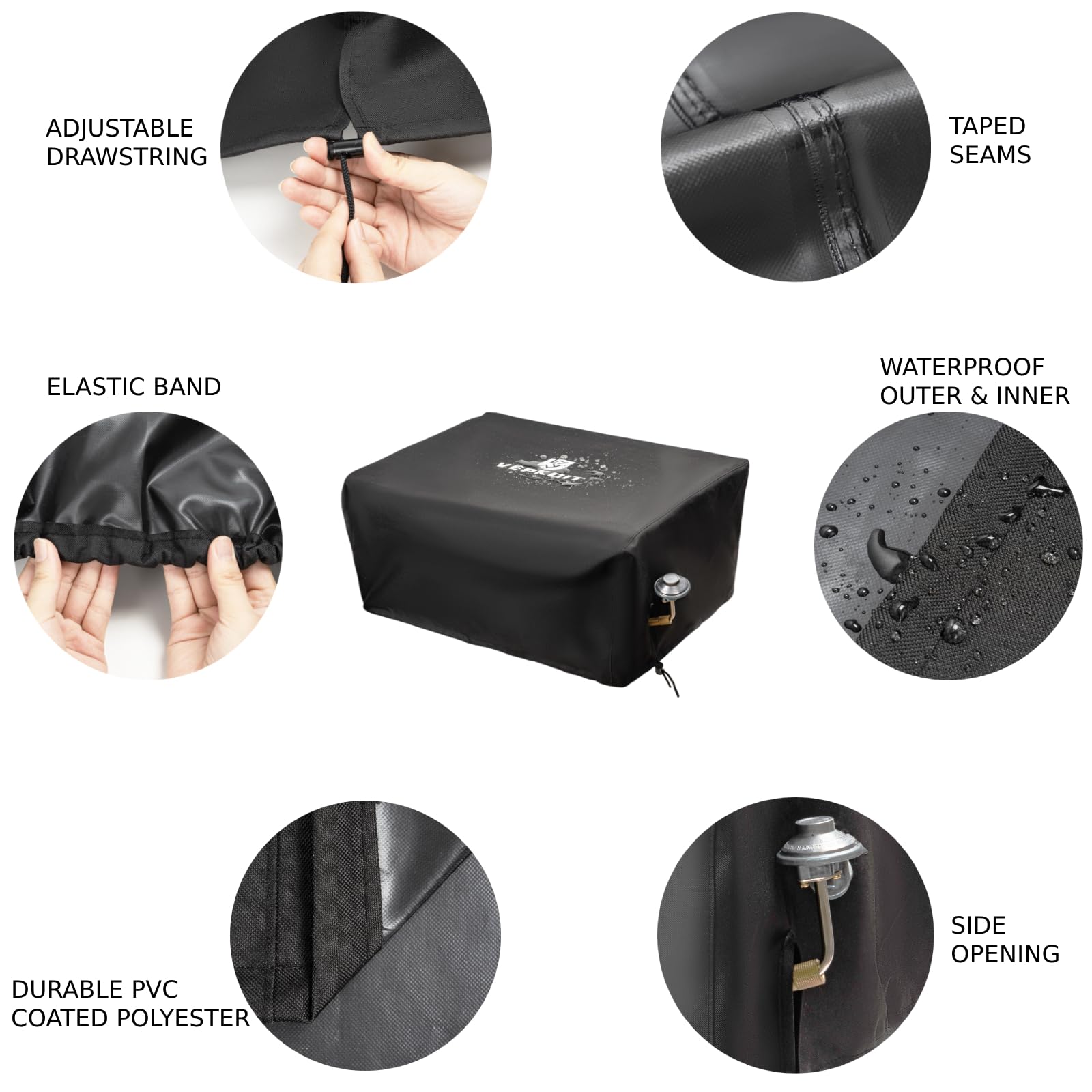 VEPKOIT griddle cover UV-coated fabric protects color and finish