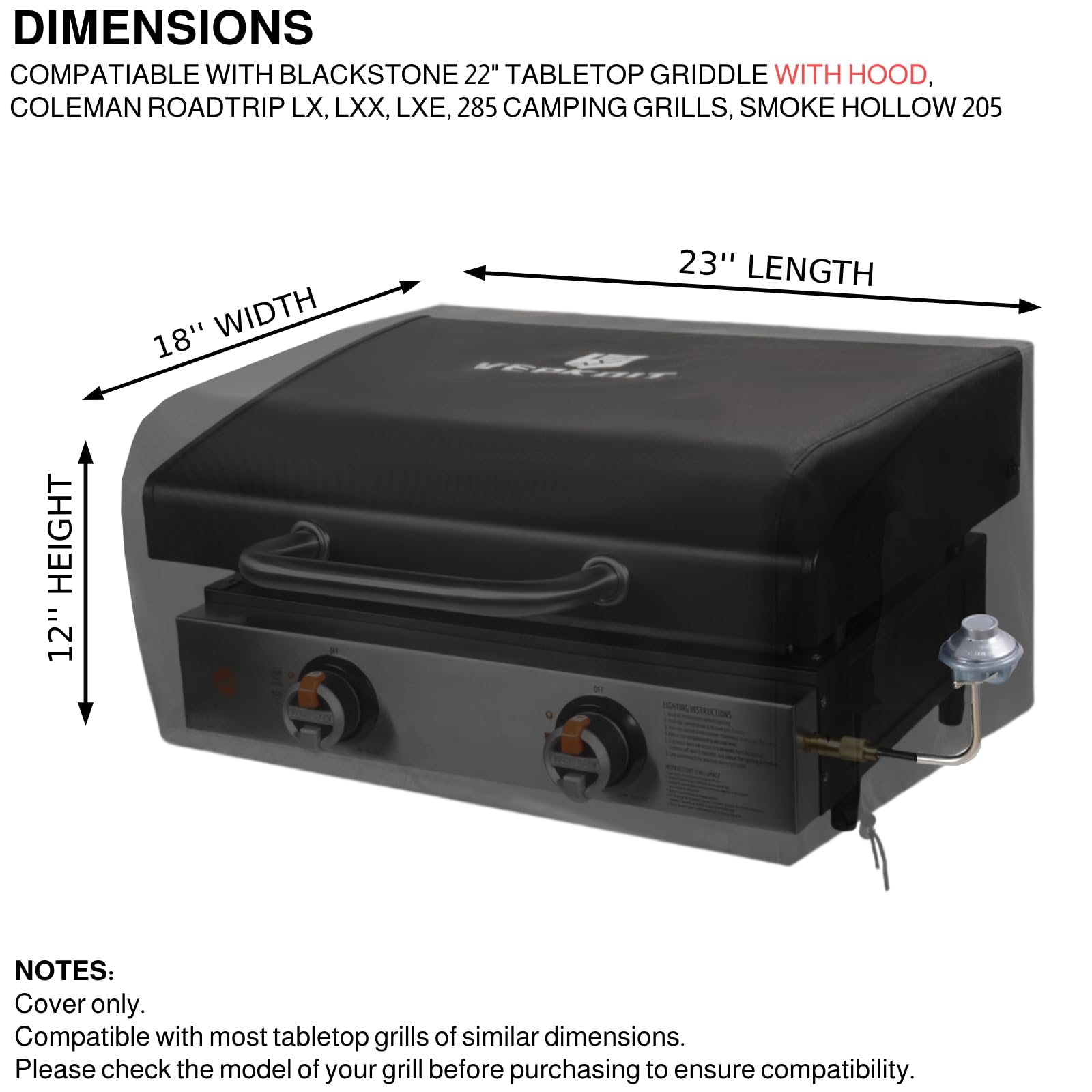 VEPKOIT griddle cover waterproof sealed seams keeps grill dry during rain