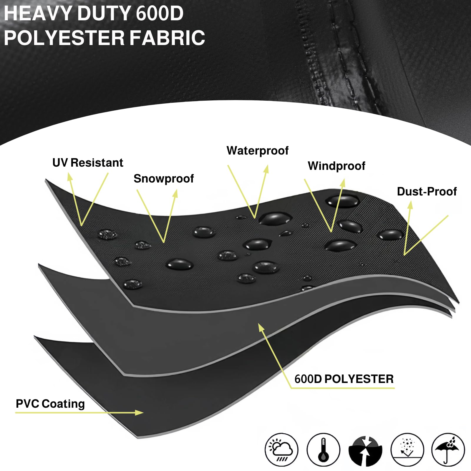 VEPKOIT griddle cover windproof drawstring secures against gusts