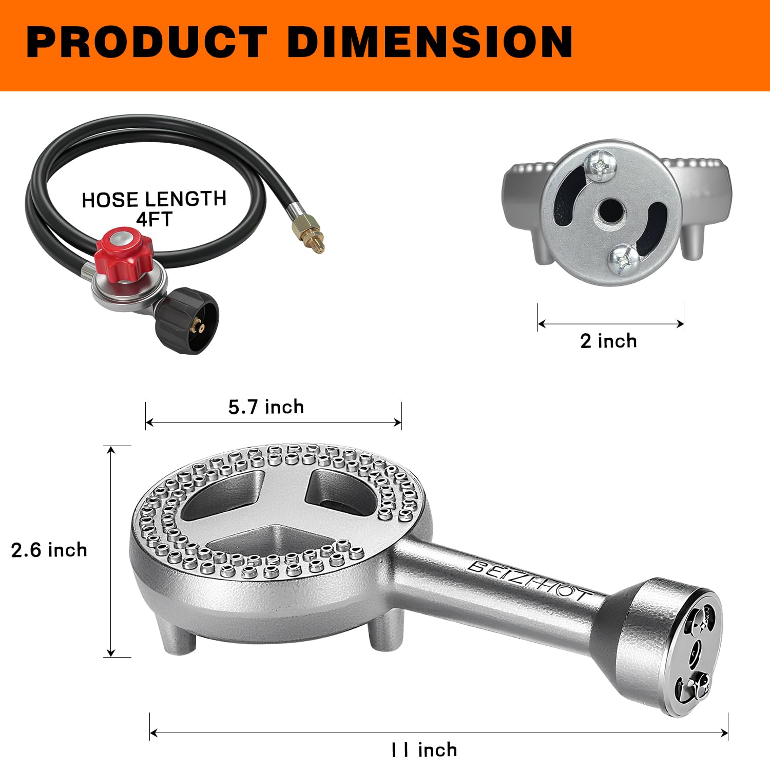 Veralune high-pressure burner head top view engineered for durable heat in turkey fryers.