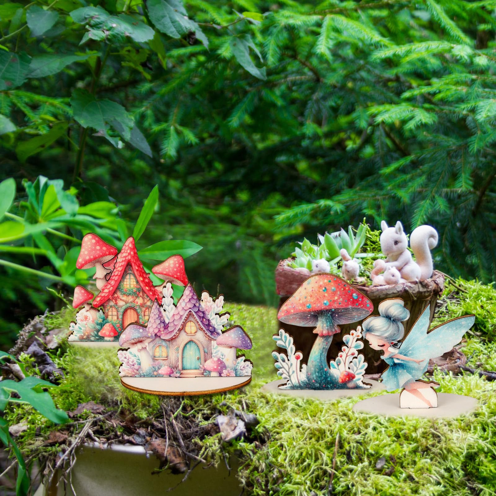 VercanMonth 16-piece fairy set with stands versatile for home parties