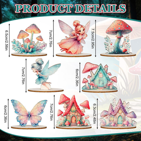 VercanMonth wooden fairy figures with stands arranged easily on flat surfaces