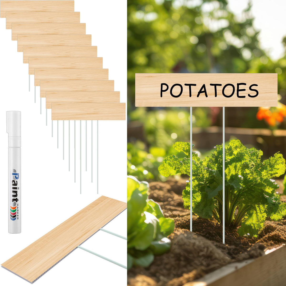 Vercraft jumbo plant stakes for clear, durable labeling in any weather.