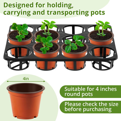 Vercraft black plastic nursery trays emphasize durability for greenhouse use.