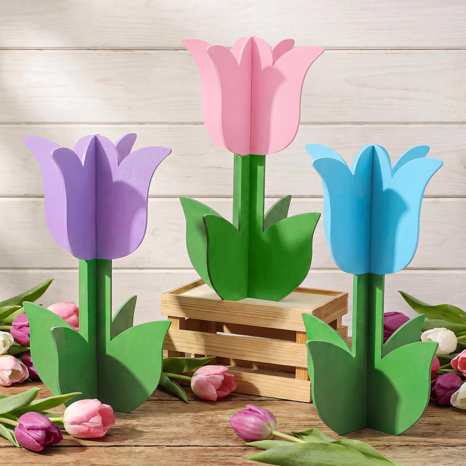 Vercraft colorful tulip signs enhance entryways, blending practicality with holiday flair.