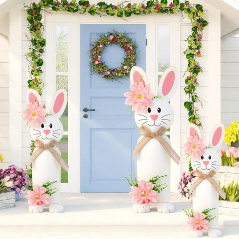 Vercraft Easter bunny sign 50 cm stands proudly on porches for festive curb appeal.