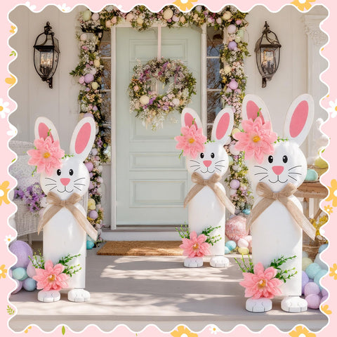 Vercraft Easter bunny sign 60 cm creates a focal point in front yards.