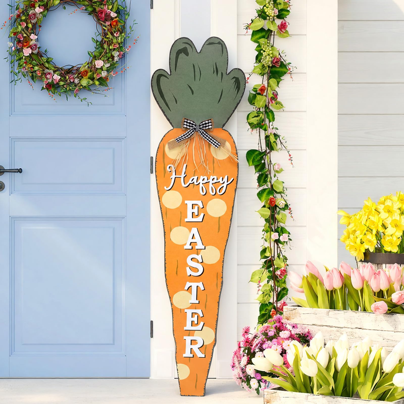 Vercraft Easter porch decor for indoor or outdoor spaces in farmhouse style
