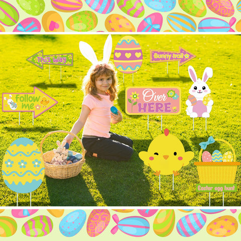 Vercraft Easter yard sign arrow-1 directs egg hunt attention