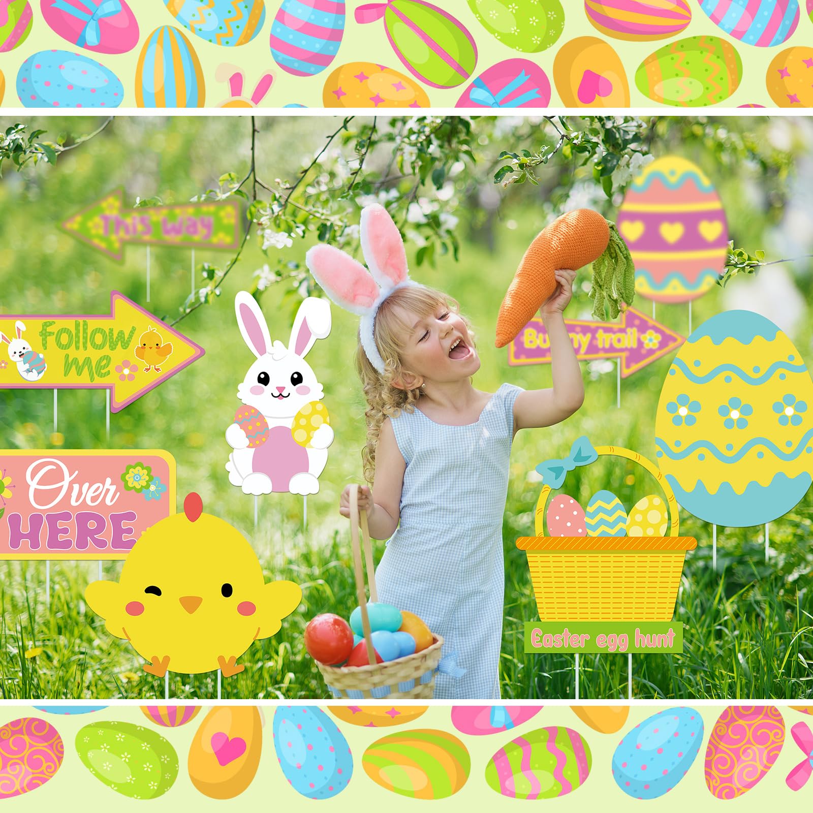 Vercraft Easter yard sign arrow-2 marks hunt routes