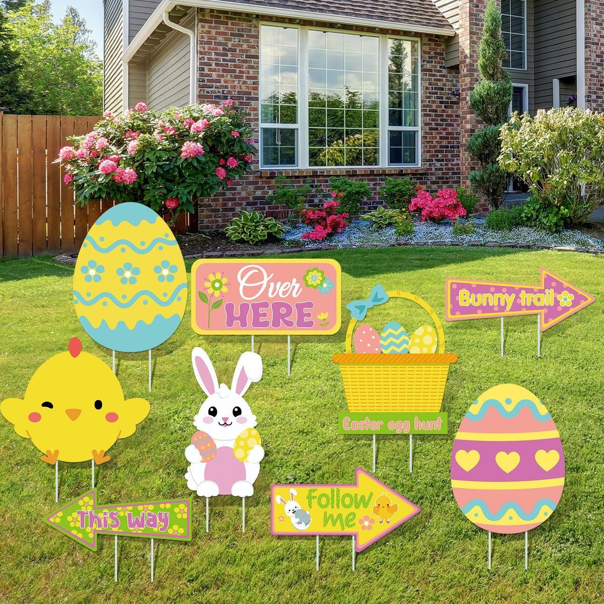 Vercraft Easter yard sign basket for bright outdoor decor