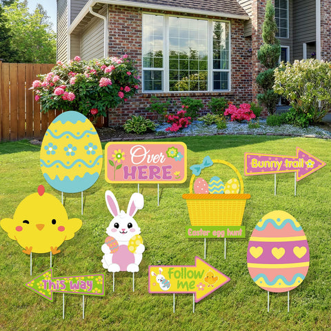 Vercraft Easter yard sign basket for bright outdoor decor