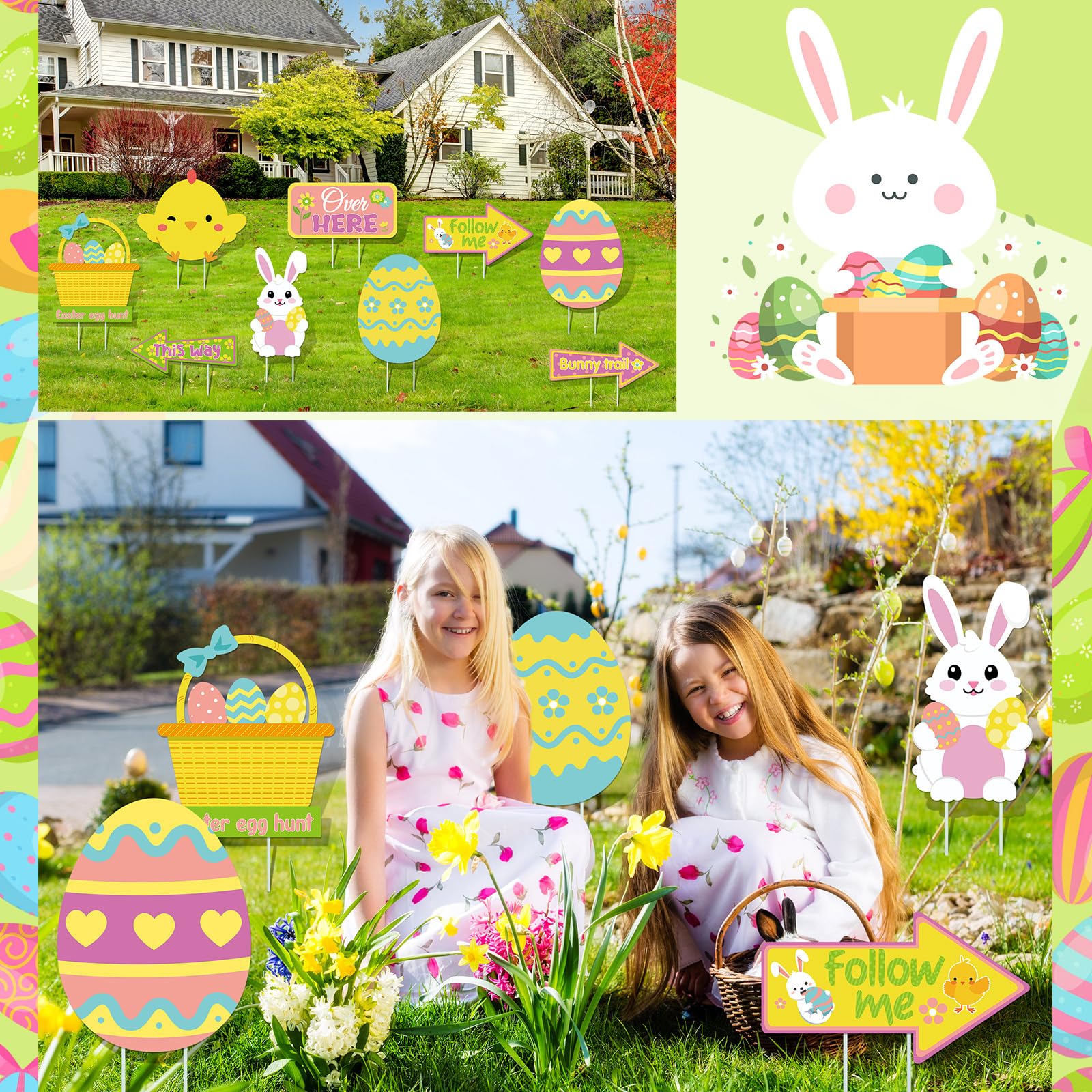 Vercraft Easter yard sign chick lights up pathways
