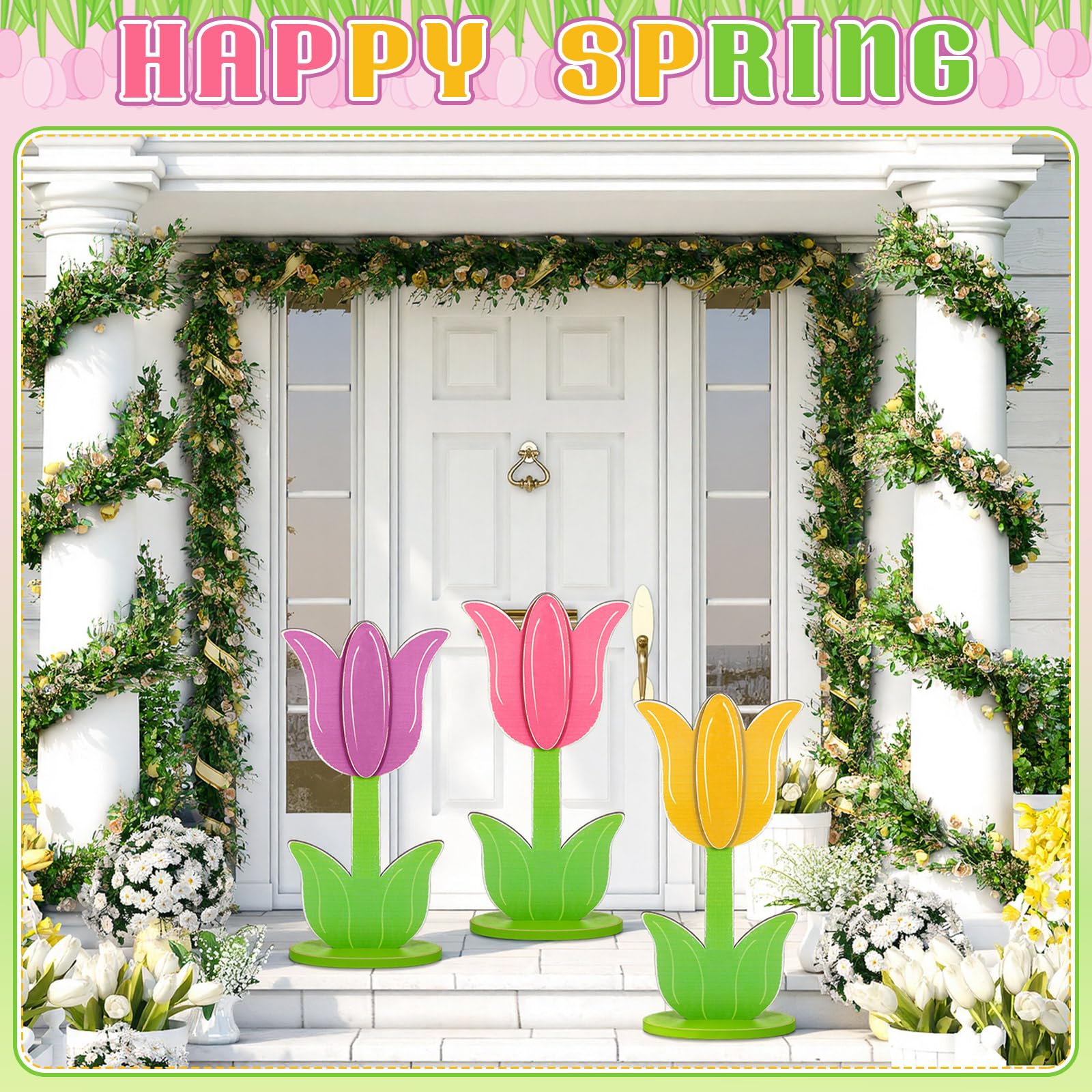 Vercraft tulip yard signs as a thoughtful spring housewarming gift.