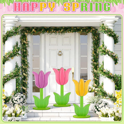 Vercraft tulip yard signs as a thoughtful spring housewarming gift.