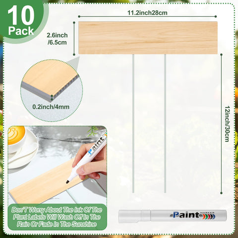 Vercraft jumbo plant label stakes with wood-texture finish for elegant markers.